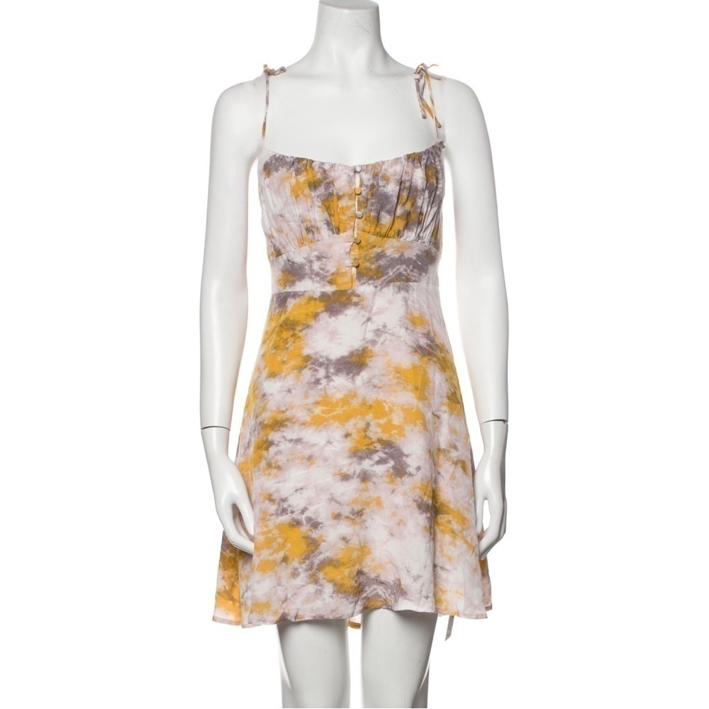 ASTR THE LABEL yellow tie dye mini dress size M EUC summer party